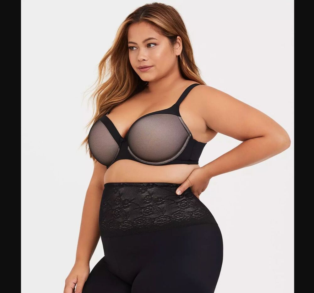 Torrid Balconette Bra 42D Black Nude Mesh Underwire T Shirt Wide Strap NWT - Picture 4 of 6